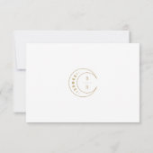 Gold Celestial Moon Wedding RSVP Karte (Rückseite)