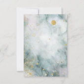 Gold Celestial Sky Watercolor Babydusche Dankeskarte (Rückseite)