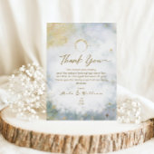 Gold Celestial Sky Watercolor Babydusche Dankeskarte