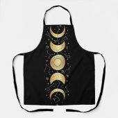 Gold Celestial Sonne & Mondphasen – Mystischer Zod Schürze (Vorderseite)