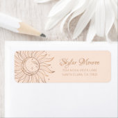 Gold Celestial Sun & Moon auf blütige Rücksendeadr (Insitu)