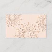 Gold Celestial Sun & Moon in Blush Visitenkarte (Rückseite)