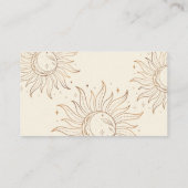 Gold Celestial Sun & Moon Ivory Business Card Visitenkarte (Rückseite)