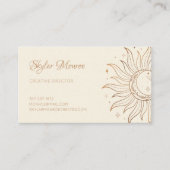 Gold Celestial Sun & Moon Ivory Business Card Visitenkarte (Vorderseite)