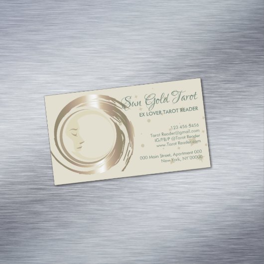 Gold Celestial Tarot Reader Magnetische Visitenkarte (Beispiel)