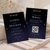 Gold Celestial Universe Moon All in One Wedding Einladung