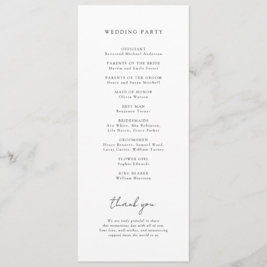 Gold Celestial Wedding Program Programm (Rückseite)