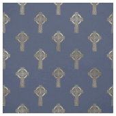 Gold Celtic Cross auf Navy Blue Stoff (Muster)