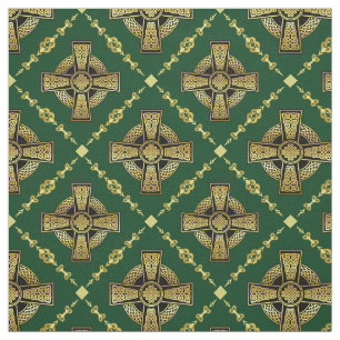 Gold Celtic Cross/geflochtener Knoten Design Tuch  Stoff
