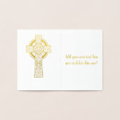 Gold Celtic Cross | religiös Folienkarte (Innenseite)