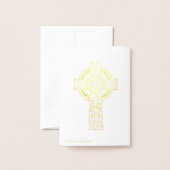 Gold Celtic Cross | religiös Folienkarte (Rückseite mit Umschlag)