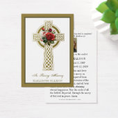Gold Celtic Cross Rose Beerdigungskarte (Schreibtisch)