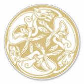 Gold Celtic Dog Trio Aufkleber (Vorderseite)