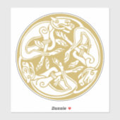 Gold Celtic Dog Trio Aufkleber (Blatt)