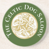 Gold Celtic Dog Trio Custom Getränkeuntersetzer (Vorne)
