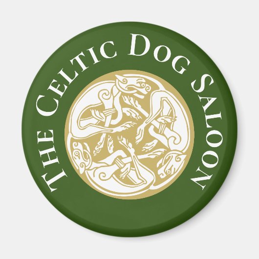 Gold Celtic Dog Trio Custom Magnet (Vorne)