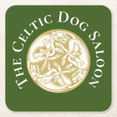 Gold Celtic Dog Trio Custom Rechteckiger Pappuntersetzer (Vorderseite)