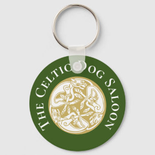 Gold Celtic Dog Trio Custom Schlüsselanhänger