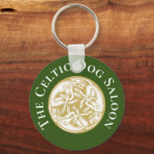Gold Celtic Dog Trio Custom Schlüsselanhänger (Vorderseite)