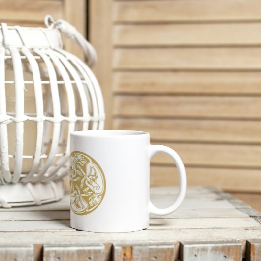 Gold Celtic Dog Trio Kaffeetasse