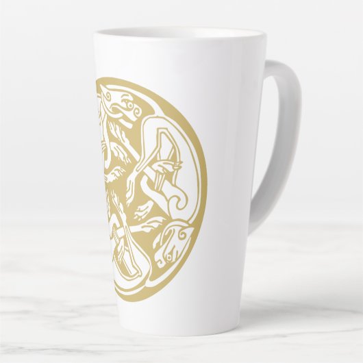 Gold Celtic Dog Trio Milchtasse (Rechte Ecke)