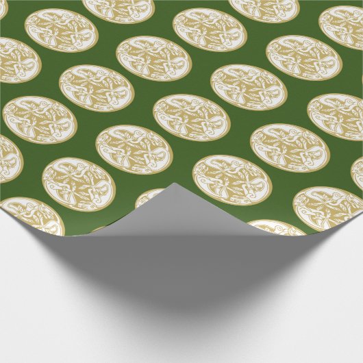 Gold Celtic Dog Trio Patten Geschenkpapier (Ecke)