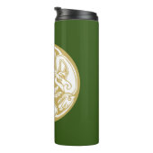 Gold Celtic Dog Trio Thermosbecher (Nach rechts gedreht)