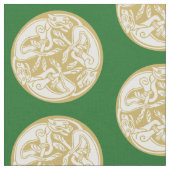 Gold Celtic Dogs Muster Stoff (Nahaufnahme)