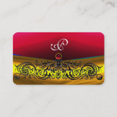GOLD CELTIC DRAGONS RED RUBY GEM MONOGRAM, Pearl Visitenkarte (Rückseite)