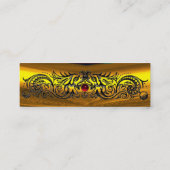 GOLD CELTIC DRAGONS RED RUBY GEMSTONE MINI VISITENKARTE (Rückseite)