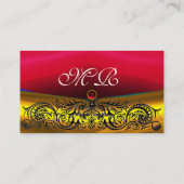 GOLD CELTIC DRAGONS RED RUBY GEMSTONE MONOGRAM VISITENKARTE (Rückseite)
