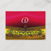 GOLD CELTIC DRAGONS RED RUBY GEMSTONE MONOGRAM VISITENKARTE (Rückseite)