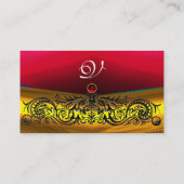 GOLD CELTIC DRAGONS RED RUBY GEMSTONE MONOGRAM VISITENKARTE (Rückseite)