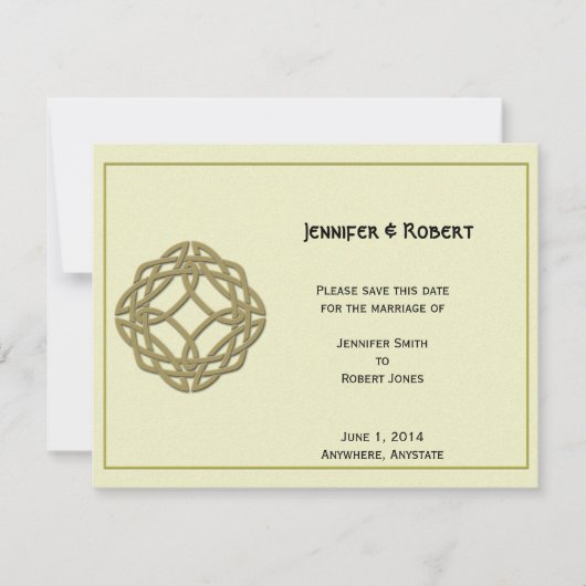 Gold Celtic Eternity Knot Save the Date (Vorderseite)