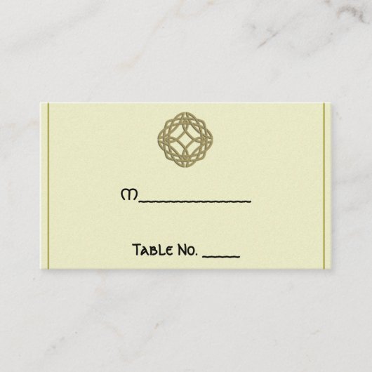 Gold Celtic Eternity Knot Wedding Platzkarten (Vorderseite)