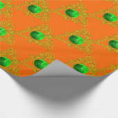 GOLD CELTIC HERART Saint Patrick's Day Orange Geschenkpapier (Ecke)
