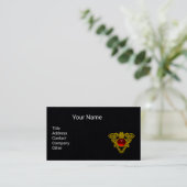 GOLD CELTIC HERZ JEWEL MIT RED RUBY Black Visitenkarte (Stehend Vorderseite)