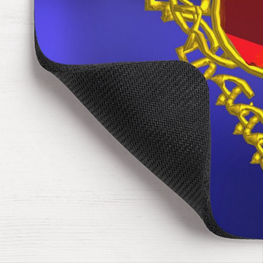 GOLD CELTIC HERZ JEWEL MIT RED RUBY GEMSTONE MOUSEPAD (Ecke)