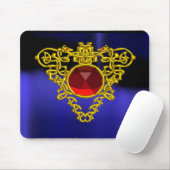 GOLD CELTIC HERZ JEWEL MIT RED RUBY GEMSTONE MOUSEPAD (Mit Mouse)