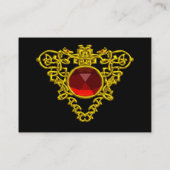 GOLD CELTIC HERZ JEWEL MIT RED RUBY GEMSTONE VISITENKARTE (Rückseite)