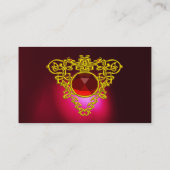 GOLD CELTIC HERZ JEWEL Red Ruby Gemstone, Burgund Visitenkarte (Rückseite)