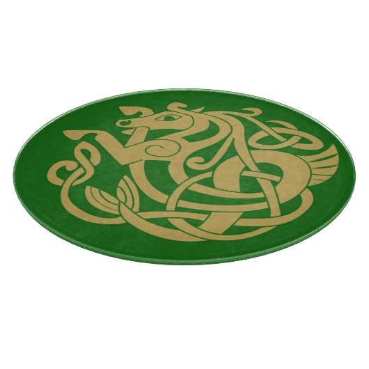 Gold Celtic Horse Pattern Schneidebrett (Ecke)