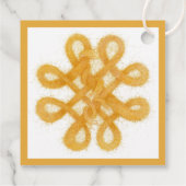 GOLD CELTIC KNOT 2" Quadratgarnmarken Geschenkanhänger (Rückseite)