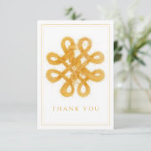 GOLD CELTIC KNOT 3.5x5 FLÄCHE Dankeschön Karte (Stehend Vorderseite)