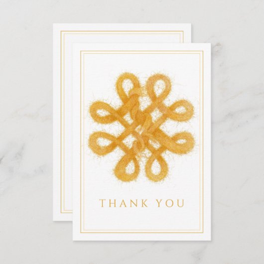 GOLD CELTIC KNOT 3.5x5 FLÄCHE Dankeschön Karte (Vorne/Hinten)