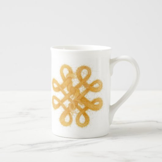 GOLD CELTIC KNOT Bone China Tasse (Rechts)
