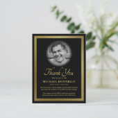 Gold Celtic Knot Foto Beerdigung Dankeskarte (Stehend Vorderseite)