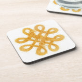 GOLD CELTIC KNOT Hard Plastic Untersetzer (Linke Seite)