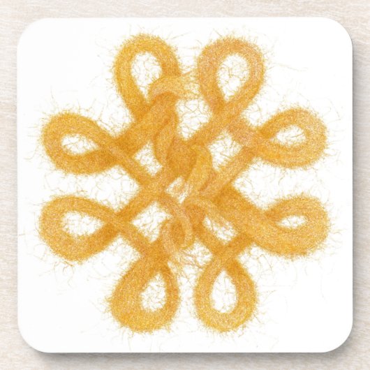 GOLD CELTIC KNOT Hard Plastic Untersetzer (Vorderseite)