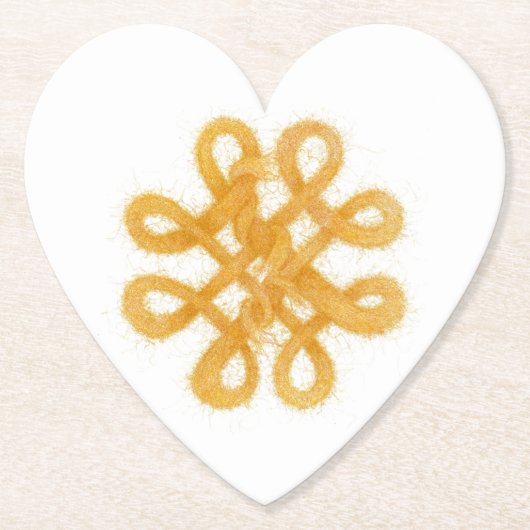 GOLD CELTIC KNOT Herzerpapier Untersetzer (Vorderseite)